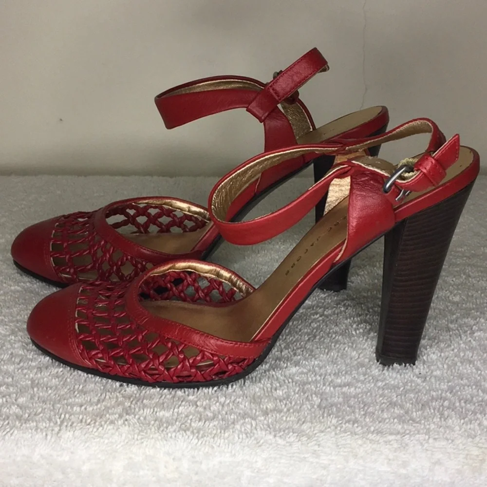 Marc by Marc Jacobs Red Leather Rounded Toe Heels (36 / US 6) - Picture 3 of 8
